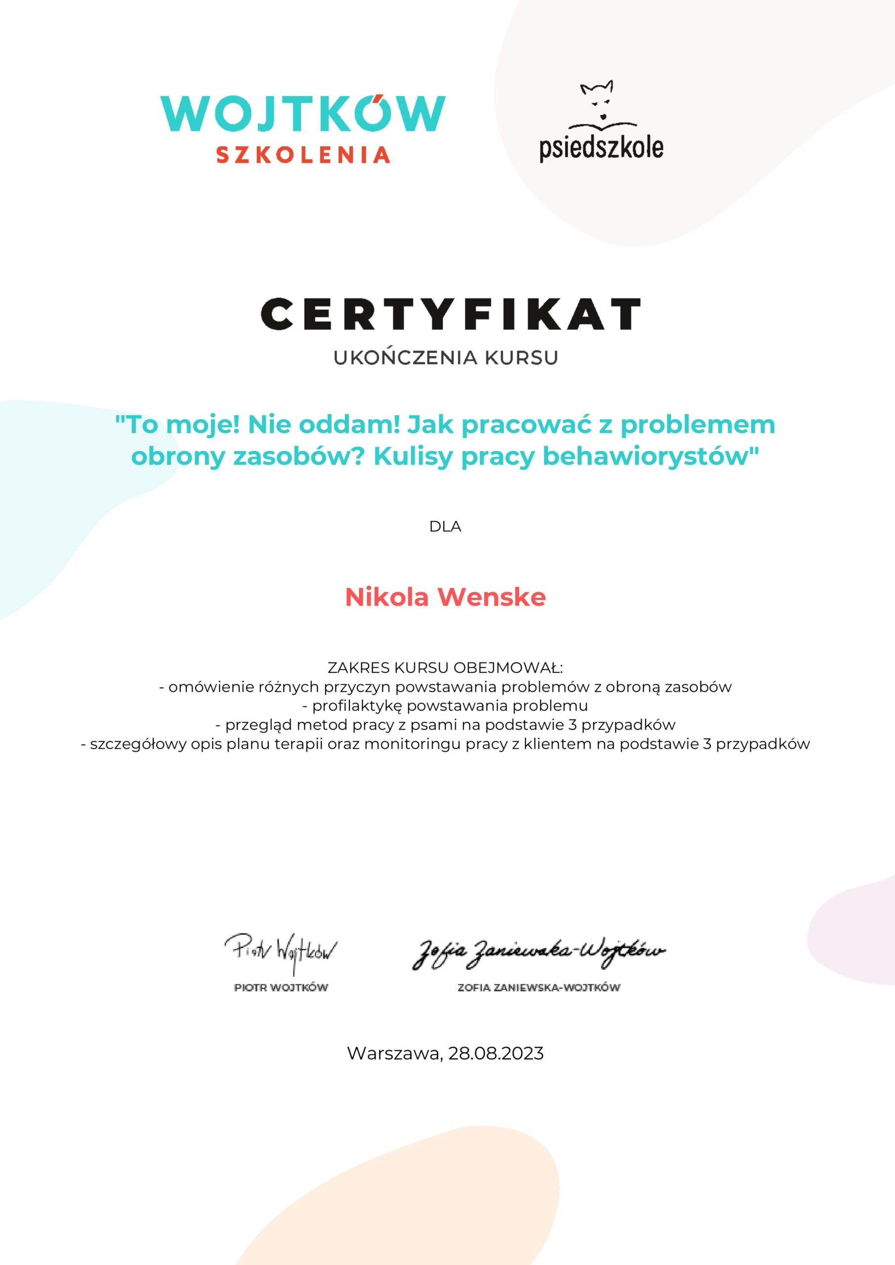 2.nikolawenske-To-moje-Nie-oddam-Jak-pracowac-z-problemem-obrony-zasobow-Kulisy-pracy-behawiorystow-wersja-premium-Certyfikat-ukowanczenia-kursy-mniejsza-nazwa-kursu-Wojtkow-Szkolenia