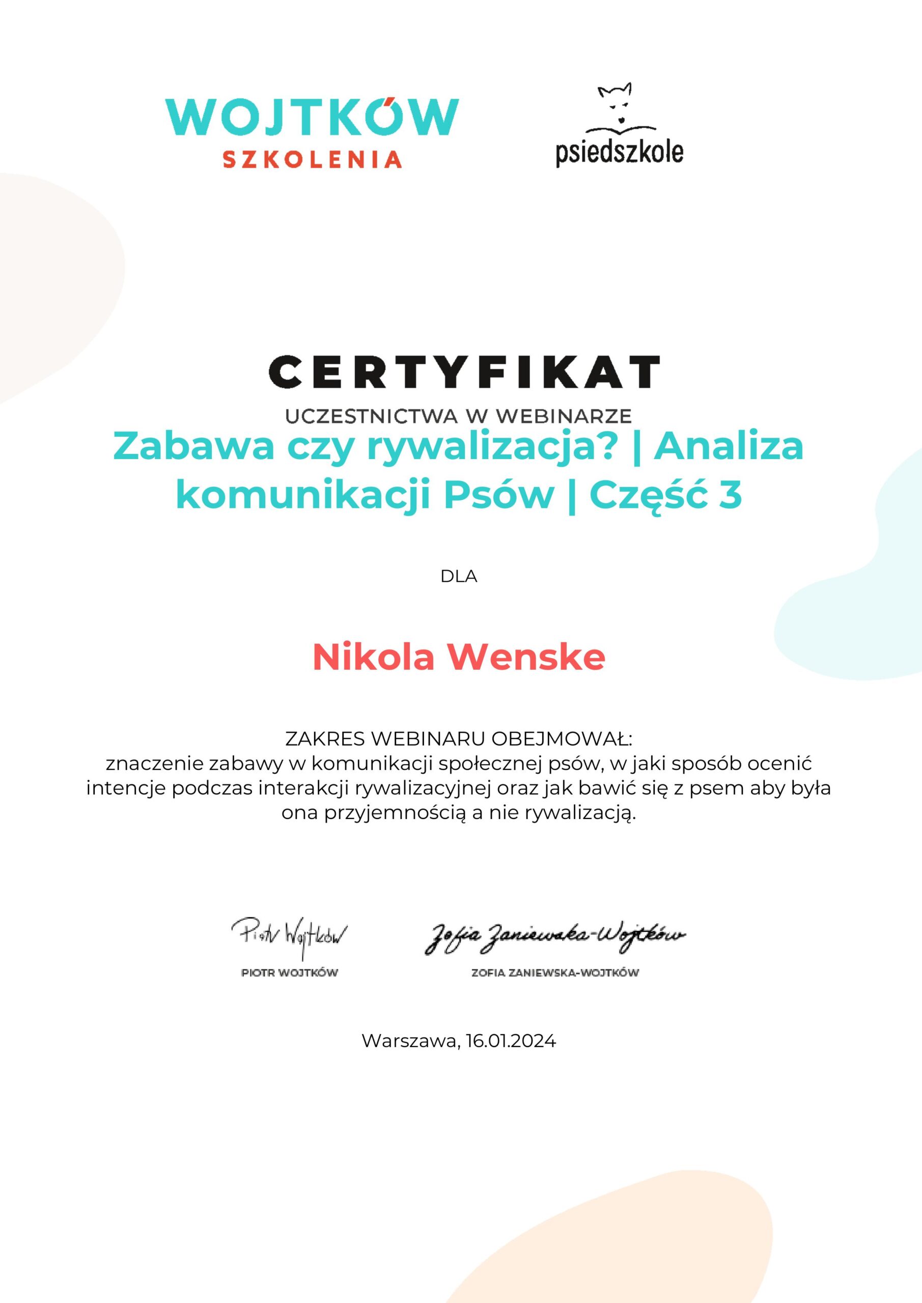 4.nikolawenske-Zabawa-czy-rywalizacja-Analiza-komunikacji-Psow-Czesc-3-Certyfikat-uczestnictwa-webinary-Wojtkow-Szkolenia