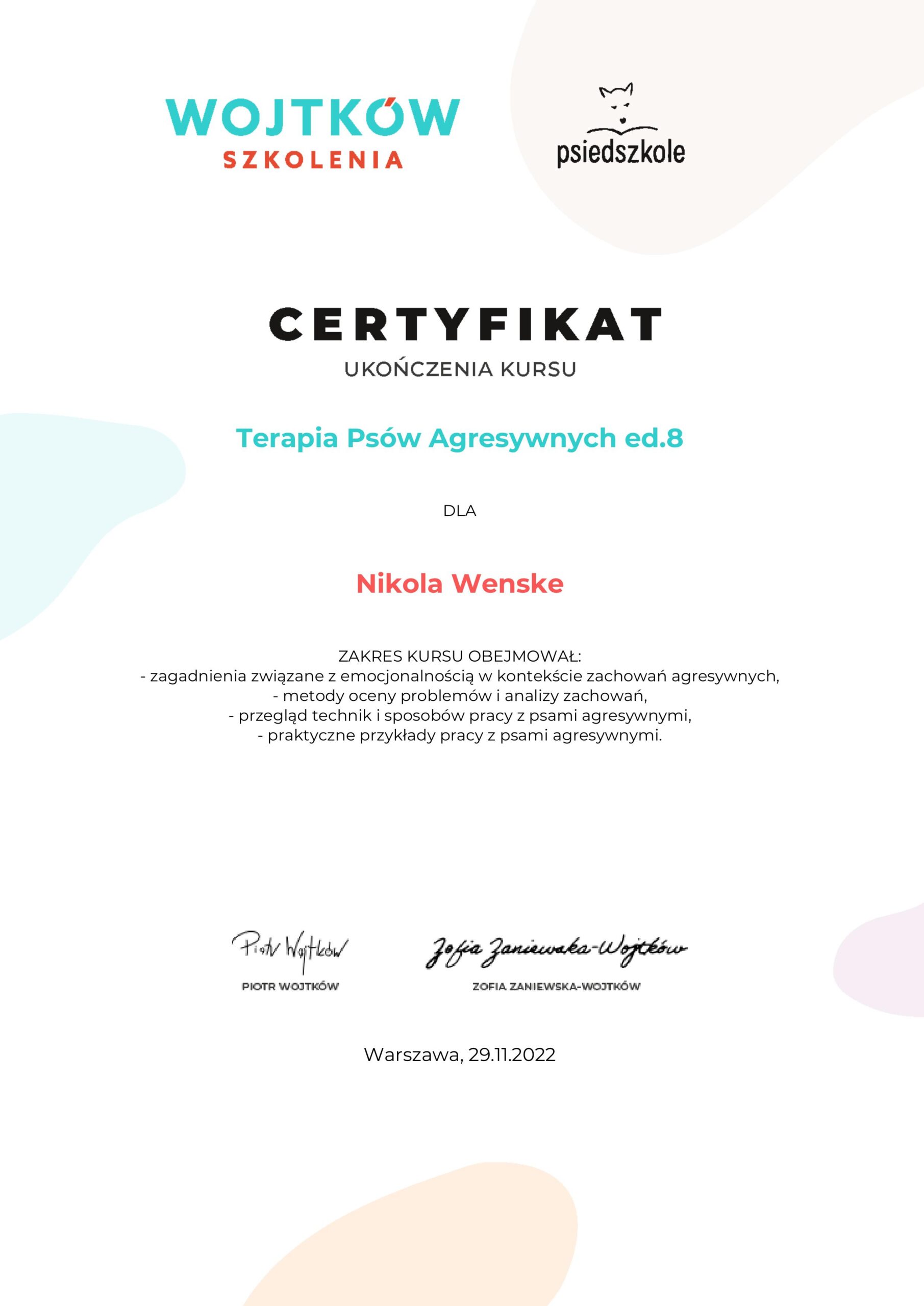 6.nikolawenske-Terapia-Psow-Agresywnych-ed.8-Certyfikat-ukowanczenia-kursy-mniejsza-nazwa-kursu-Wojtkow-Szkolenia
