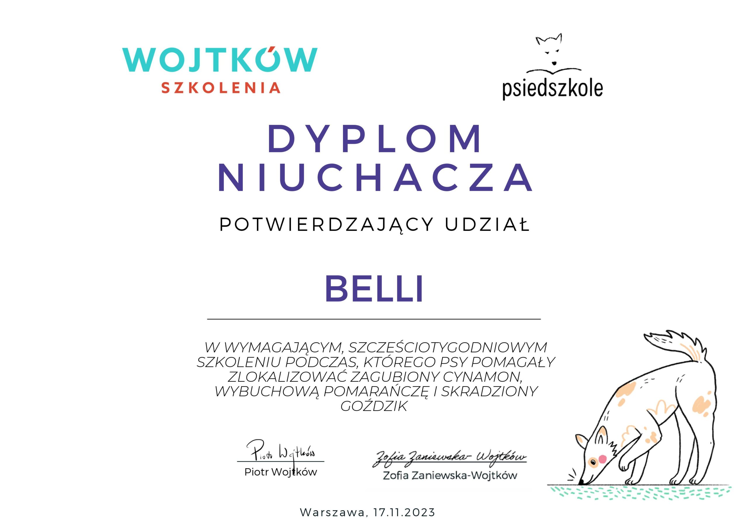 Dyplom Nosework Bella
